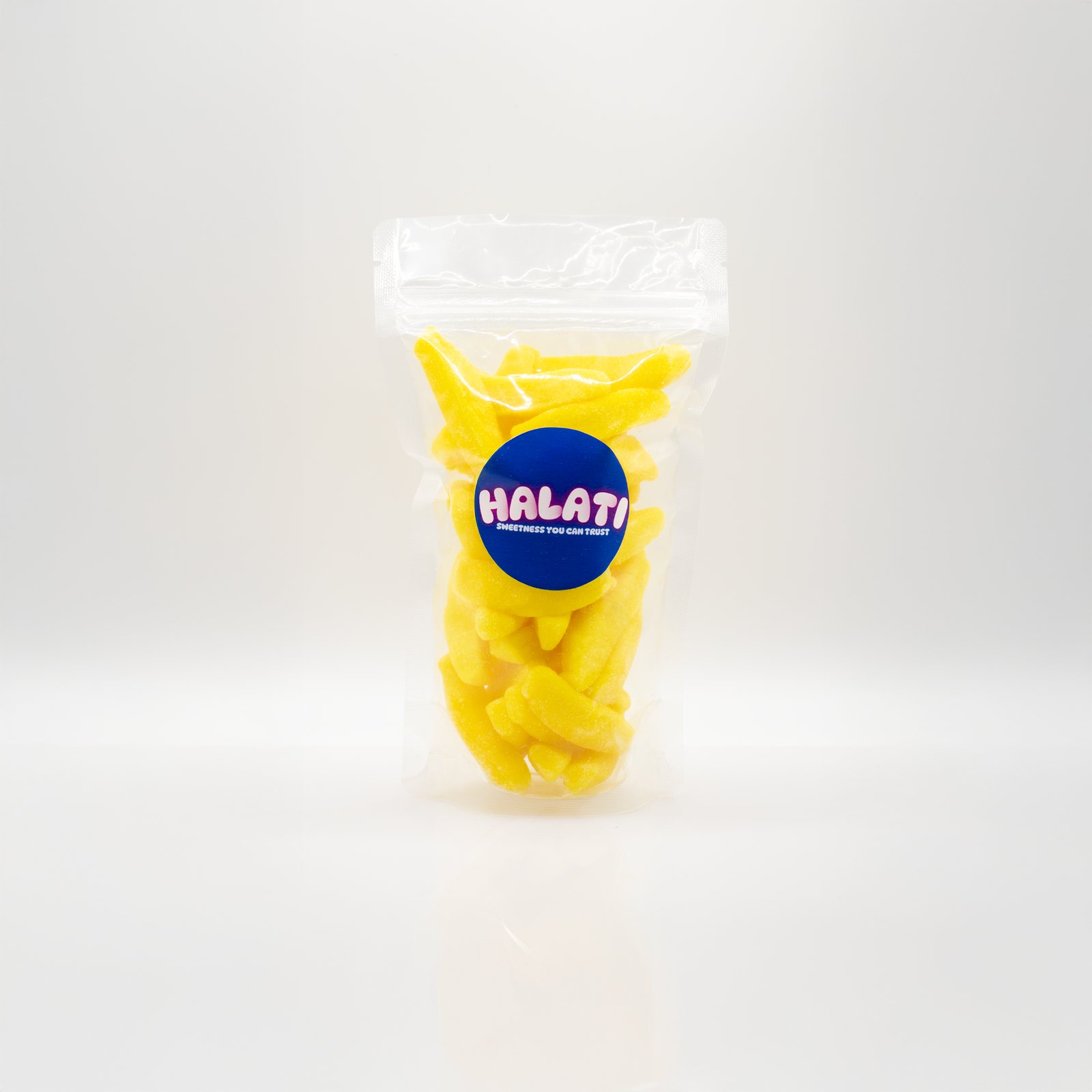 HALATI pouch filled with yellow foam bananas