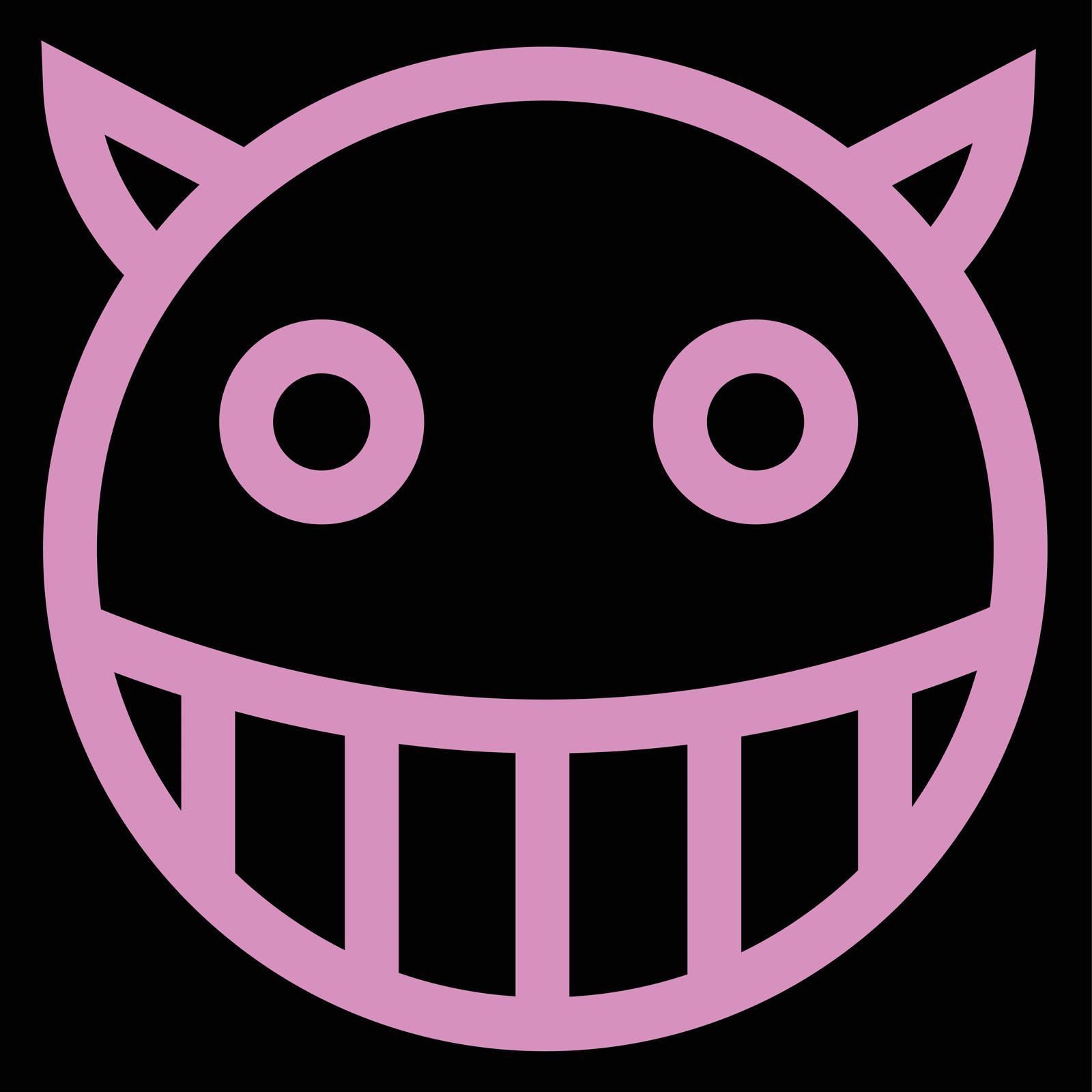 UGGAR collection by YASSA: a pink line-art horned character on black