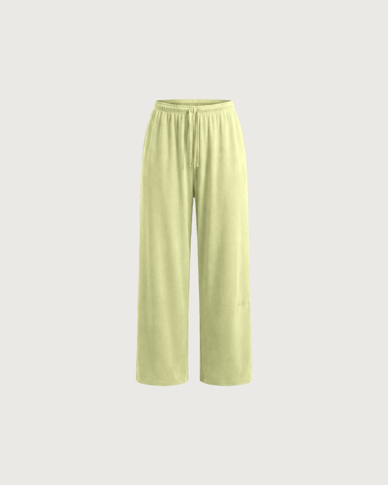 3D render of yellow Kallouchi wide-leg trousers