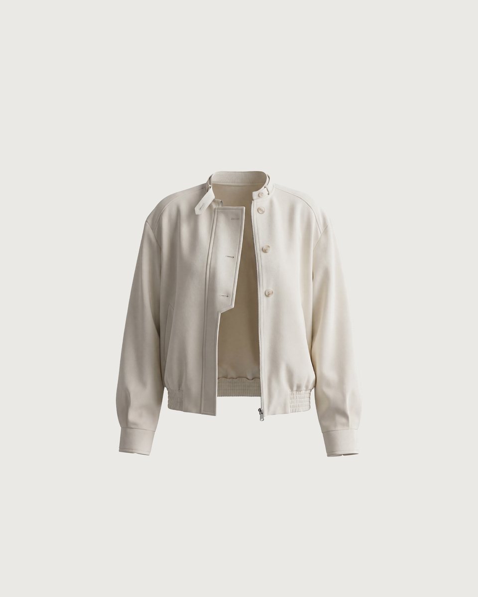 3D render of an ivory Kallouchi jacket