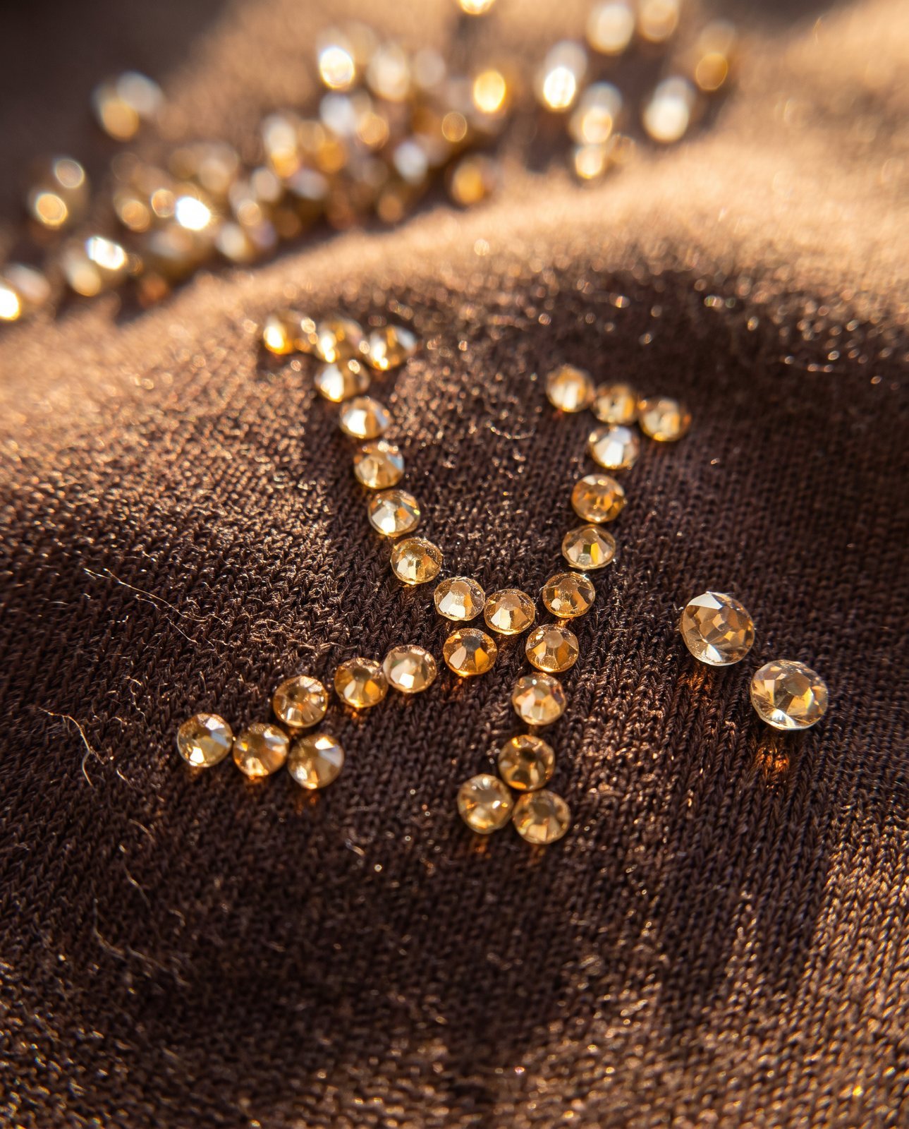 AI image: macro of the hand-set crystal K monogram