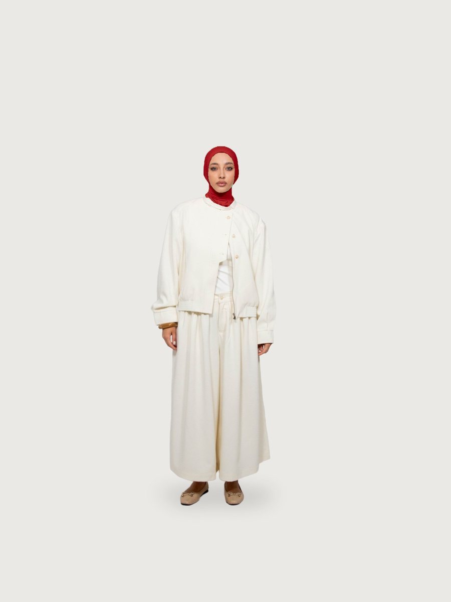 Studio shot recoloured with a maroon Classic Signature hijab