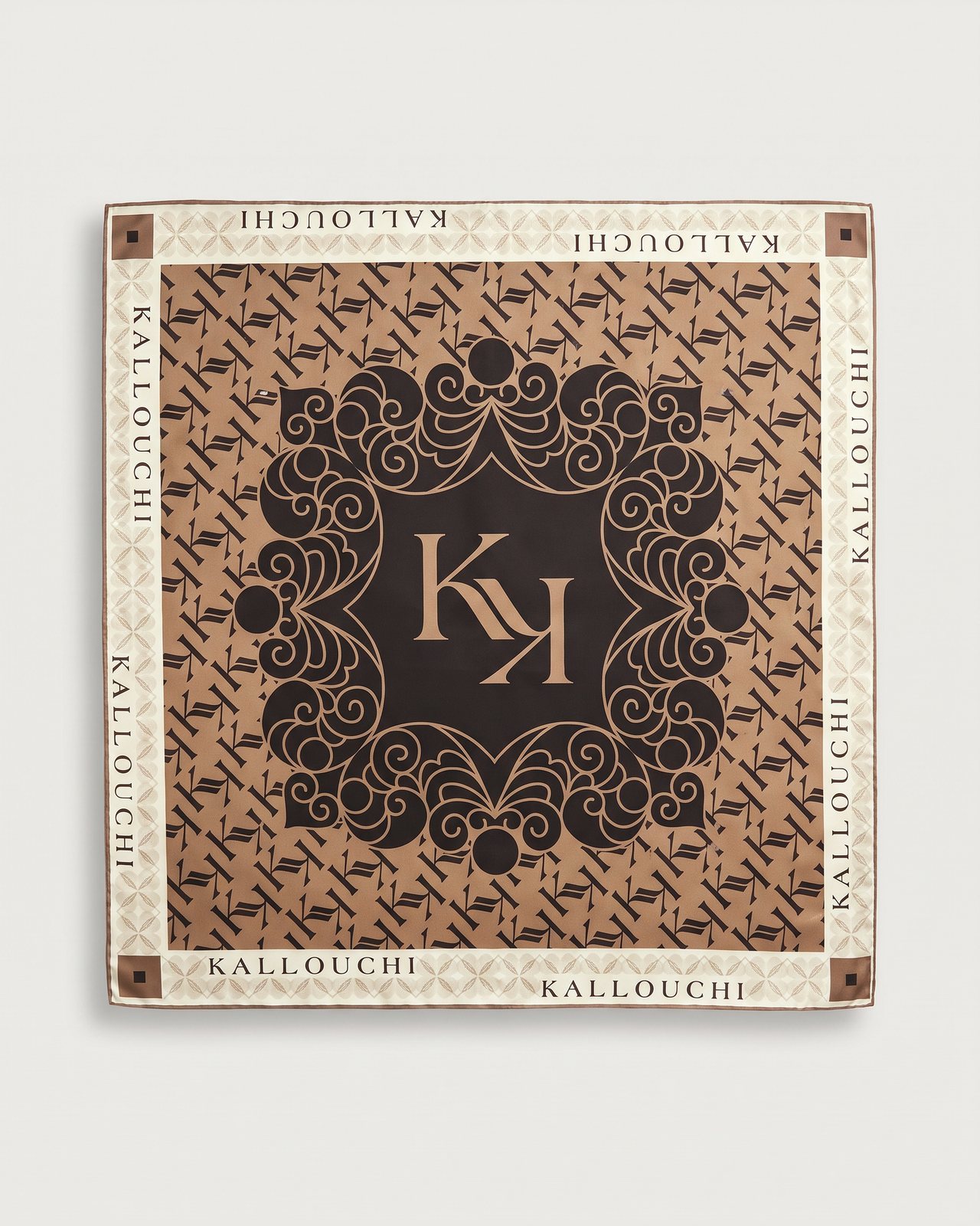 Kallouchi carré silk scarf with the KK monogram