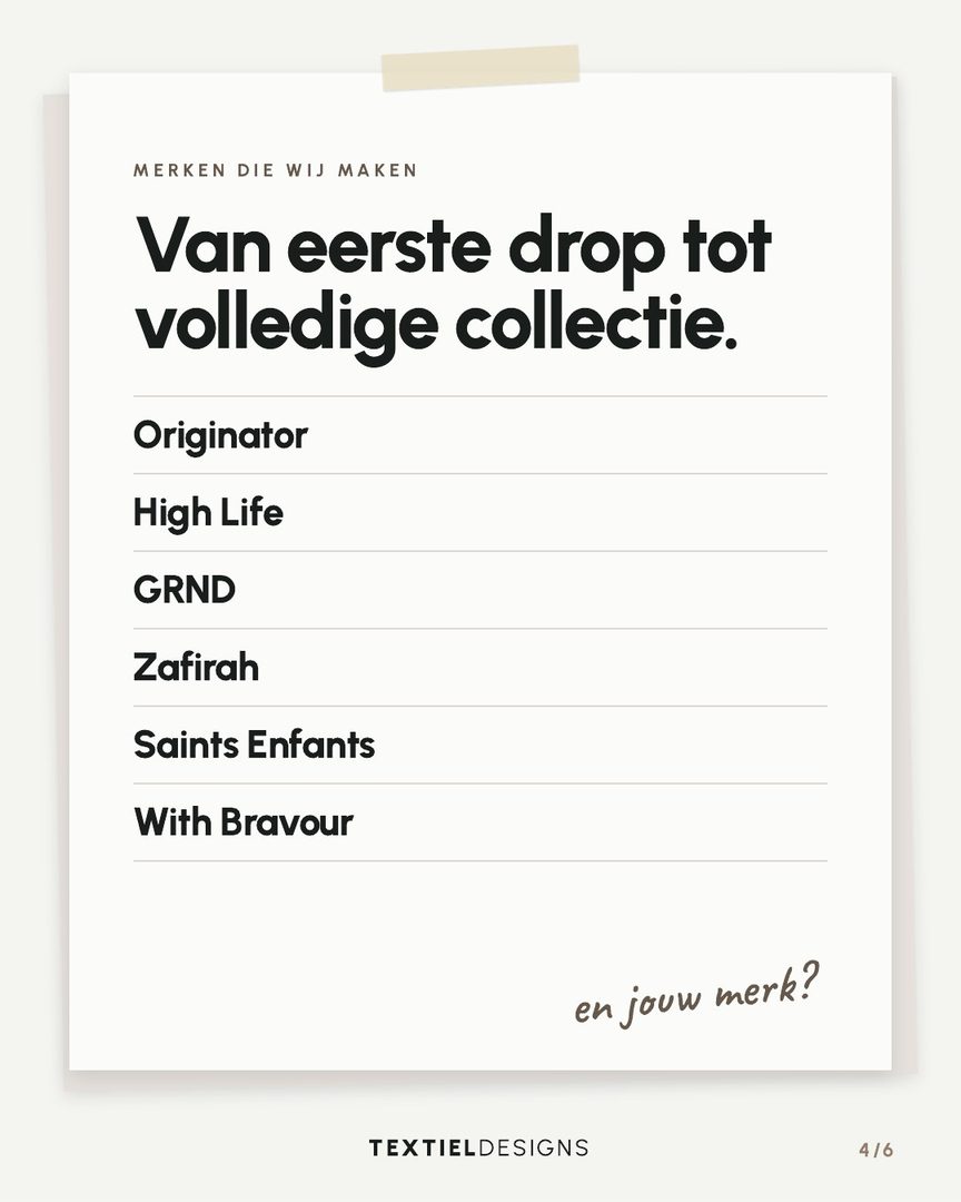 Textiel Designs carousel 'Wie zijn wij', slide 4 of 6