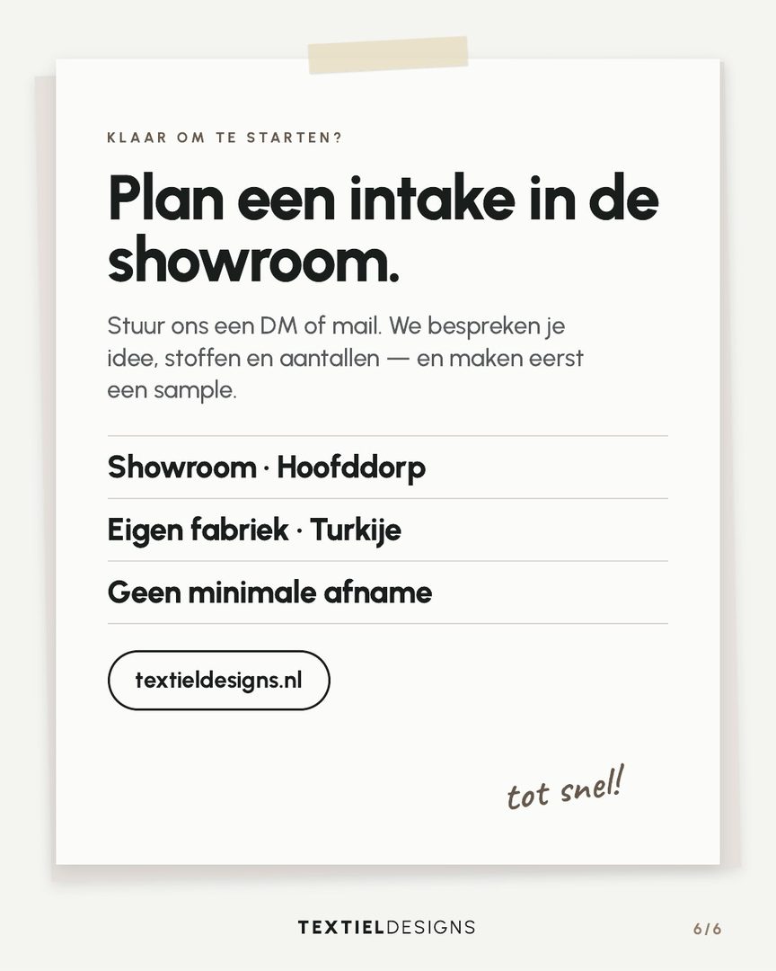 Textiel Designs carousel 'Wie zijn wij', slide 6 of 6