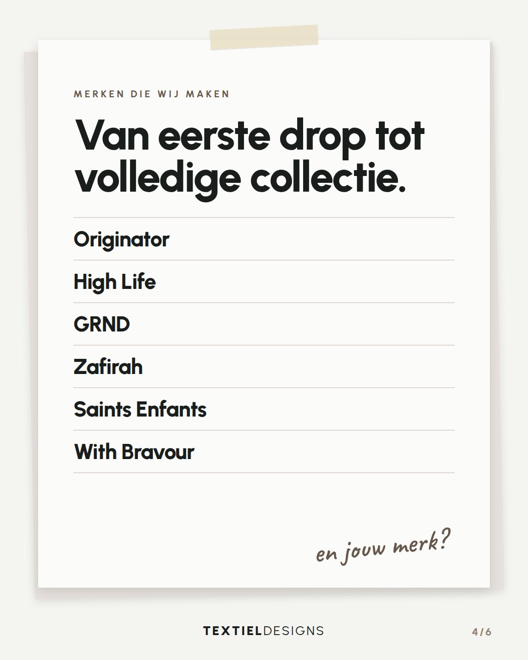 Textiel Designs carousel 'Wie zijn wij', slide 4 of 6