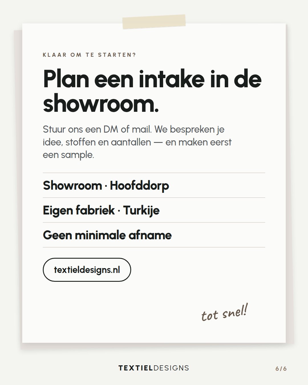 Textiel Designs carousel 'Wie zijn wij', slide 6 of 6
