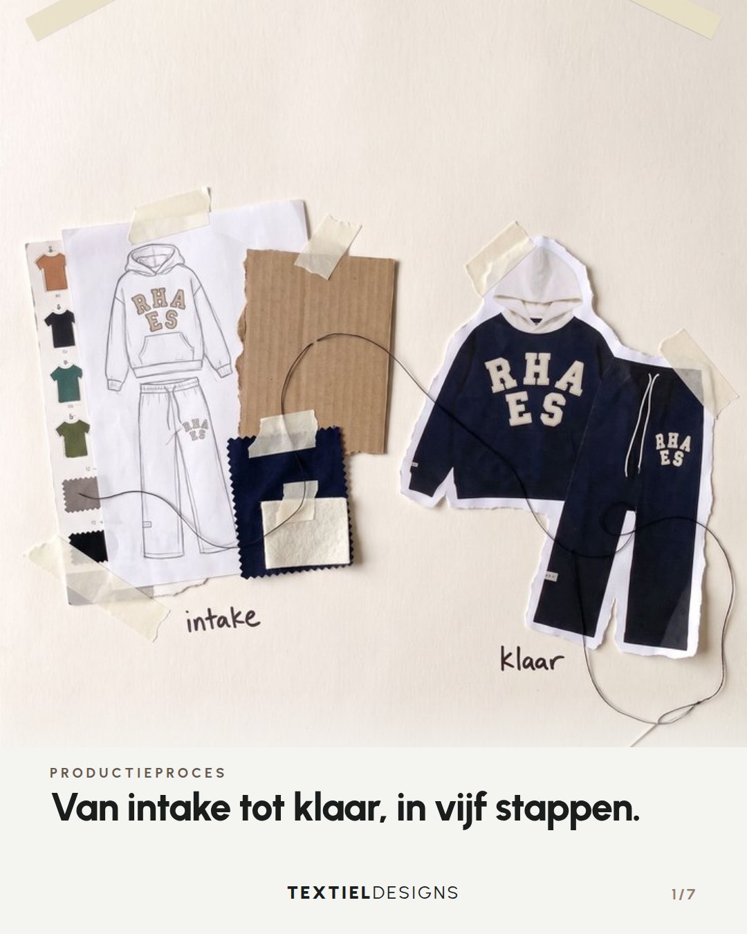 Textiel Designs carousel 'Productieproces', slide 1 of 7