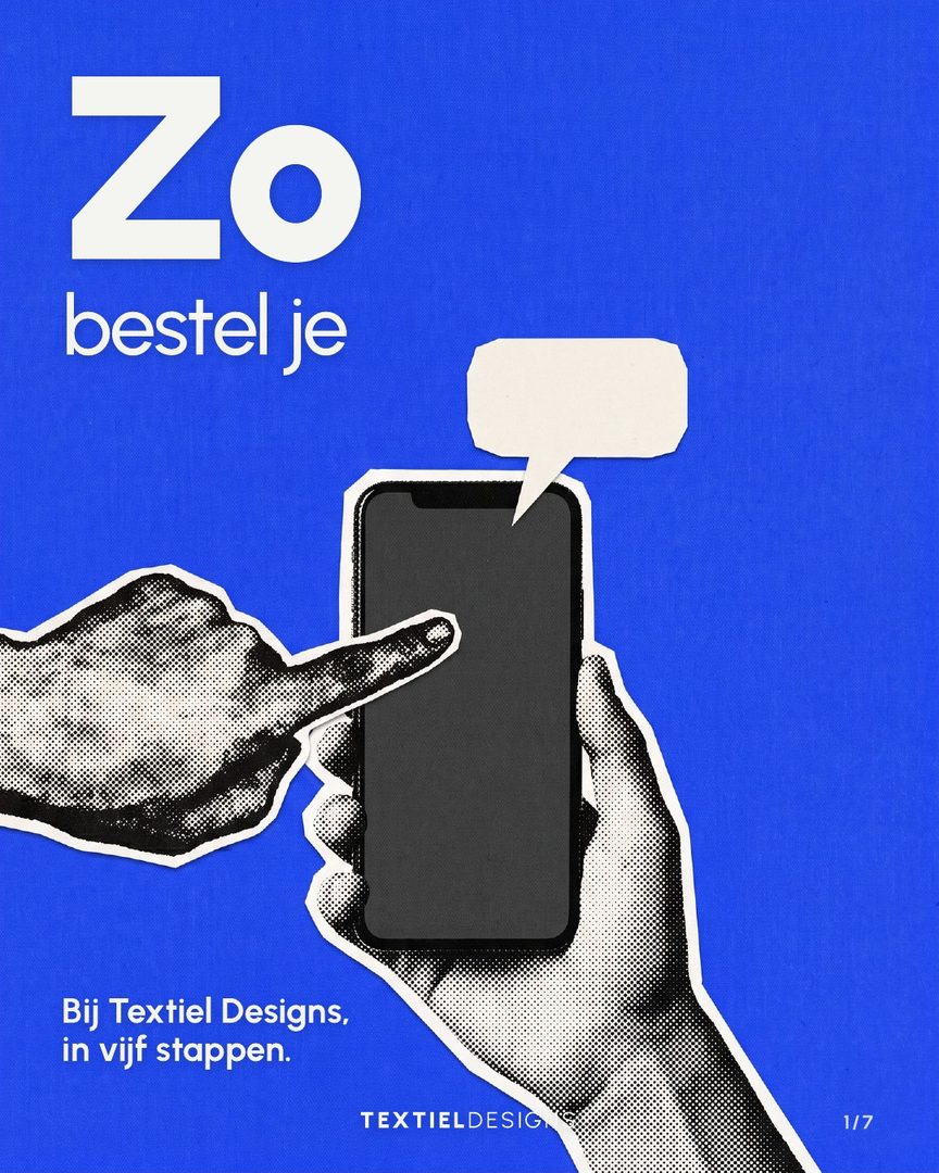 Textiel Designs carousel 'Zo bestel je', slide 1 of 7