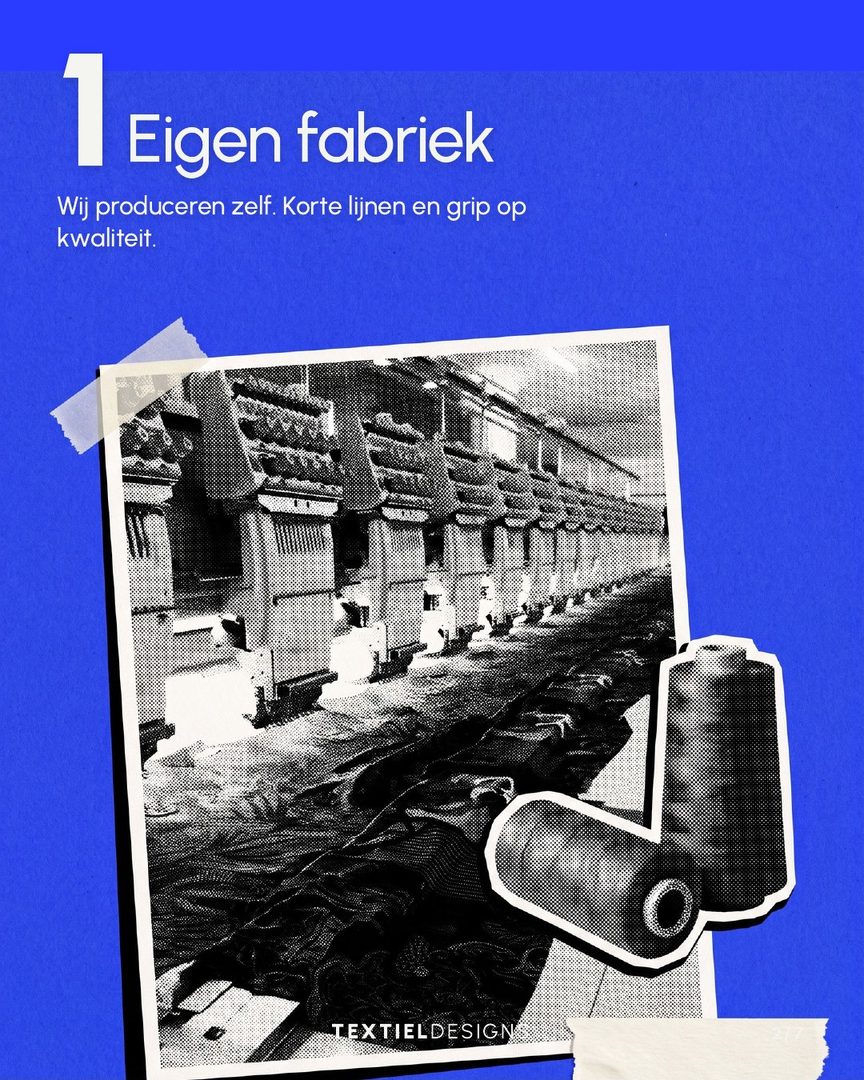 Textiel Designs carousel 'Waarom ons', slide 2 of 7