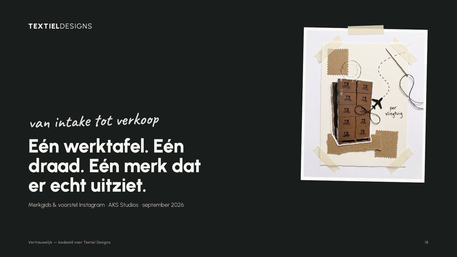 Brand guide closing page: one workbench, one thread