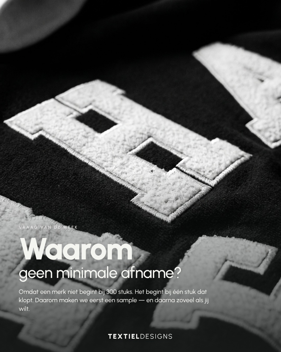 Textiel Designs Instagram post: Why no minimum order